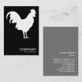 白いコケレル – 黒 名刺 (正面/裏面)