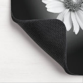 白いコスモスで黒 マウスパッド (コーナー)