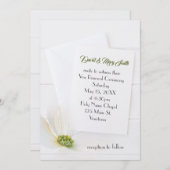 白いコスモスと木の誓いの更新 招待状 (正面/裏面)