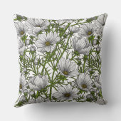 白いコスモスの花 クッション (裏面)