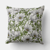 白いコスモスの花 クッション (正面)