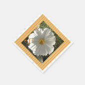 白いコスモスの花 スタンダードカクテルナプキン (角)