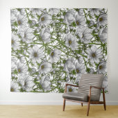 白いコスモスの花 タペストリー (インサイチュ(横))