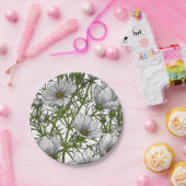 白いコスモスの花 ペーパープレート (パーティー)