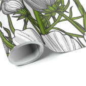 白いコスモスの花 ラッピングペーパー (ロールコーナー)