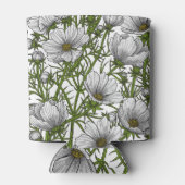 白いコスモスの花 缶クーラー (裏面)