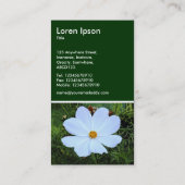 白いコスモス – ダークグリーン 名刺 (裏面)