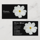 白いコスモス – 黒 名刺 (正面/裏面)