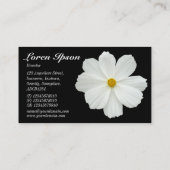 白いコスモス – 黒 名刺 (裏面)