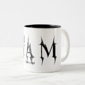 白いコップまたはマグのIYAMの黒 ツートーンマグカップ (正面右)