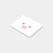 白いコブタのかわいい動物の顔のデザイン ポストイット (アングル)