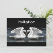 白いコブハクチョウの鏡像 招待状 (スタンド正面)