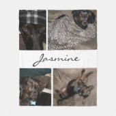 白いコラージュ | フリースドッグ毛布 フリースブランケット (正面)