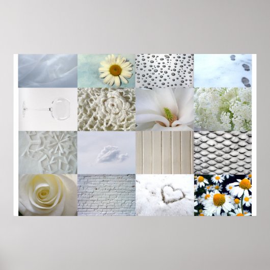 白いコラージュ ポスター (正面)