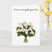白いコルカの花束　あなたの損失を心からお詫びします カード (黄色い花)