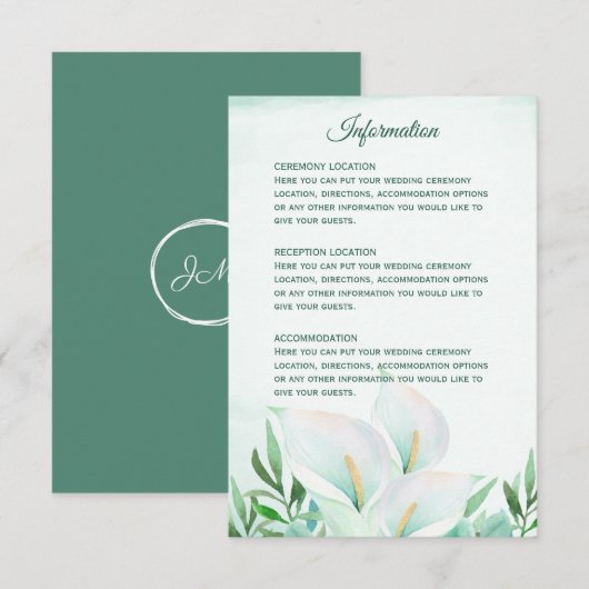 白いコルリラ　モノグラム　結婚式　披露宴　カード 招待状 (正面/裏面)