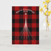 白いコンテンポラリー休日の星樹の上にプレイド カード (黄色い花)