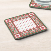 白いコースターのセットにピンクの睡蓮 コースター (左側)