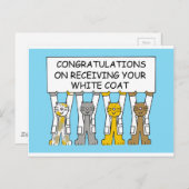 白いコートを受け取ったおめでとう ポストカード (正面/裏面)