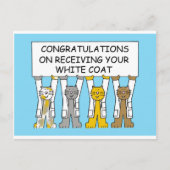 白いコートを受け取ったおめでとう ポストカード (正面)