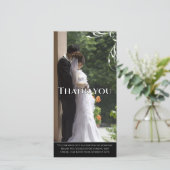 白いコーナースワール結婚式感謝写真カード サンキューカード (スタンド正面)