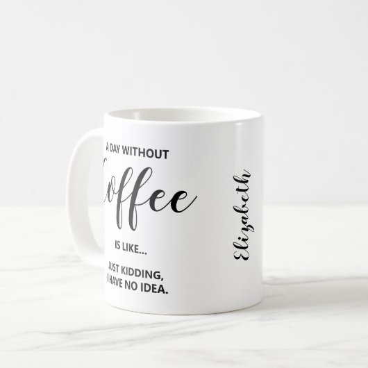 白いコーヒーのない日 コーヒーマグカップ (正面左)