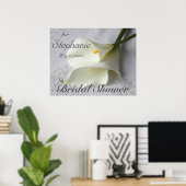 白いコーラ・リリーの生地 ポスター (ホームオフィス)