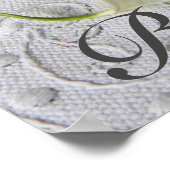 白いコーラ・リリーの麻の生地 ポスター (角)