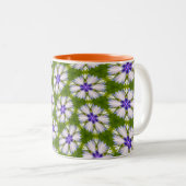 白いコーンフラワーパターン ツートーンマグカップ (正面右)