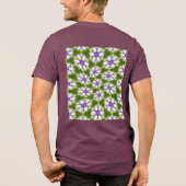 白いコーンフラワーパターン トライブレンドＴシャツ (裏面)