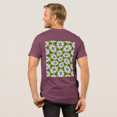 白いコーンフラワーパターン トライブレンドＴシャツ (フル背面)