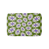 白いコーンフラワーパターン バスマット (正面)