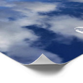 白いコーンワル雲のバランス反射 ポスター (角)