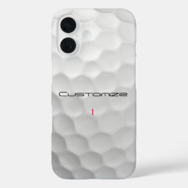 白いゴルフボールのディンプルテクスチャー オーダーネーム・ナンバー iPhone 16ケース
