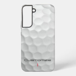 白いゴルフボールのディンプルテクスチャー オーダーネーム・ナンバー SAMSUNG GALAXY S22+ケース