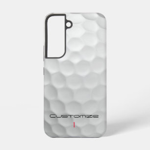 白いゴルフボールのディンプルテクスチャー オーダーネーム・ナンバー SAMSUNG GALAXY S22ケース