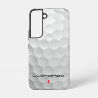 白いゴルフボールのディンプルテクスチャー オーダーネーム・ナンバー SAMSUNG GALAXY S22ケース