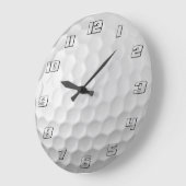 白いゴルフボールのディンプルテクスチャー ラージ壁時計 (傾斜)
