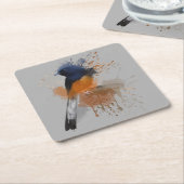 白いゴロゴロしたシャマバード スクエアペーパーコースター (アングル)