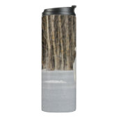 白いゴールデン・リトリーバーの子犬が雪中 タンブラー (回転左)