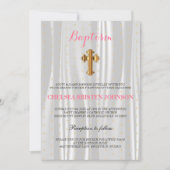 白いサかわいらしテンの洗礼 招待状 (正面)