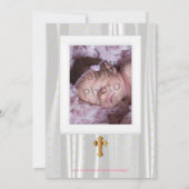 白いサかわいらしテンの洗礼 招待状 (裏面)