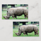 白いサイの名刺を牧草を食べること 名刺 (正面/裏面)