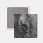 白いサイの磁石を見た物。 マグネット (正面/裏面)