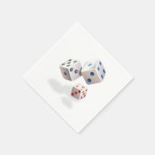 白いサイコロとドカラフルット スタンダードカクテルナプキン (角)