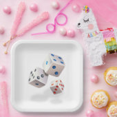 白いサイコロとドカラフルット ペーパープレート (パーティー)