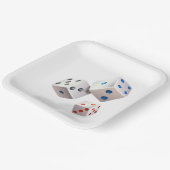 白いサイコロとドカラフルット ペーパープレート (傾斜あり)