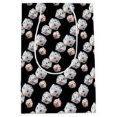 白いサイコロ（色付きドット） ミディアムペーパーバッグ (正面)