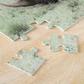 白いサイ及びベビーのパズル ジグソーパズル (側面)