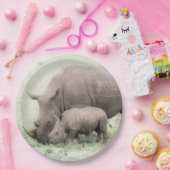 白いサイ及びベビーの紙皿 ペーパープレート (パーティー)